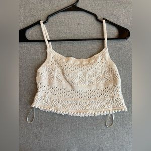 Zara knit crochet boho top